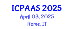 International Conference on Political and Administrative Sciences (ICPAAS) April 03, 2025 - Rome, Italy