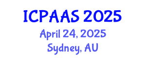 International Conference on Political and Administrative Sciences (ICPAAS) April 24, 2025 - Sydney, Australia