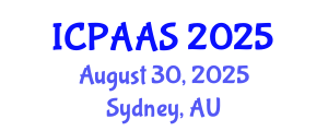 International Conference on Political and Administrative Sciences (ICPAAS) August 30, 2025 - Sydney, Australia