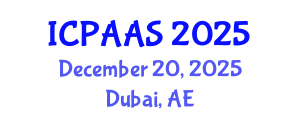 International Conference on Political and Administrative Sciences (ICPAAS) December 20, 2025 - Dubai, United Arab Emirates