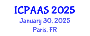 International Conference on Political and Administrative Sciences (ICPAAS) January 30, 2025 - Paris, France