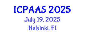 International Conference on Political and Administrative Sciences (ICPAAS) July 19, 2025 - Helsinki, Finland