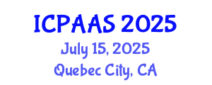 International Conference on Political and Administrative Sciences (ICPAAS) July 15, 2025 - Quebec City, Canada