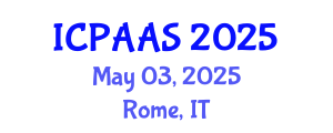 International Conference on Political and Administrative Sciences (ICPAAS) May 03, 2025 - Rome, Italy