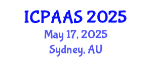 International Conference on Political and Administrative Sciences (ICPAAS) May 17, 2025 - Sydney, Australia