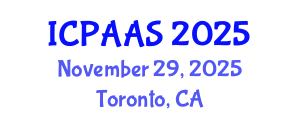 International Conference on Political and Administrative Sciences (ICPAAS) November 29, 2025 - Toronto, Canada