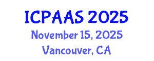 International Conference on Political and Administrative Sciences (ICPAAS) November 15, 2025 - Vancouver, Canada