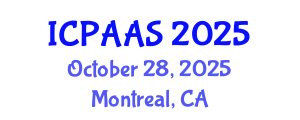 International Conference on Political and Administrative Sciences (ICPAAS) October 28, 2025 - Montreal, Canada