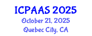 International Conference on Political and Administrative Sciences (ICPAAS) October 21, 2025 - Quebec City, Canada