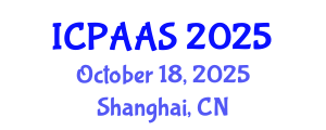 International Conference on Political and Administrative Sciences (ICPAAS) October 18, 2025 - Shanghai, China