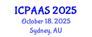 International Conference on Political and Administrative Sciences (ICPAAS) October 18, 2025 - Sydney, Australia