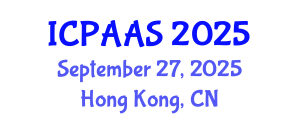 International Conference on Political and Administrative Sciences (ICPAAS) September 27, 2025 - Hong Kong, China