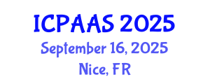 International Conference on Political and Administrative Sciences (ICPAAS) September 16, 2025 - Nice, France