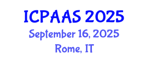 International Conference on Political and Administrative Sciences (ICPAAS) September 16, 2025 - Rome, Italy