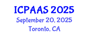 International Conference on Political and Administrative Sciences (ICPAAS) September 20, 2025 - Toronto, Canada