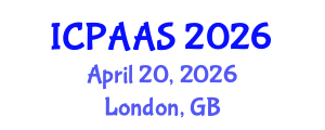 International Conference on Political and Administrative Sciences (ICPAAS) April 20, 2026 - London, United Kingdom International Conference on Political and Administrative Sciences (ICPAAS) April 20, 2026 - London, United Kingdom
