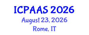International Conference on Political and Administrative Sciences (ICPAAS) August 23, 2026 - Rome, Italy International Conference on Political and Administrative Sciences (ICPAAS) August 23, 2026 - Rome, Italy