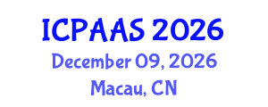 International Conference on Political and Administrative Sciences (ICPAAS) December 09, 2026 - Macau, China