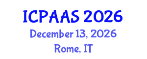 International Conference on Political and Administrative Sciences (ICPAAS) December 13, 2026 - Rome, Italy International Conference on Political and Administrative Sciences (ICPAAS) December 13, 2026 - Rome, Italy