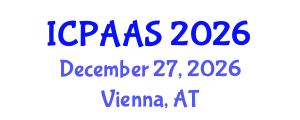 International Conference on Political and Administrative Sciences (ICPAAS) December 27, 2026 - Vienna, Austria International Conference on Political and Administrative Sciences (ICPAAS) December 27, 2026 - Vienna, Austria