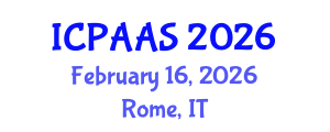 International Conference on Political and Administrative Sciences (ICPAAS) February 16, 2026 - Rome, Italy International Conference on Political and Administrative Sciences (ICPAAS) February 16, 2026 - Rome, Italy