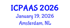 International Conference on Political and Administrative Sciences (ICPAAS) January 19, 2026 - Amsterdam, Netherlands International Conference on Political and Administrative Sciences (ICPAAS) January 19, 2026 - Amsterdam, Netherlands