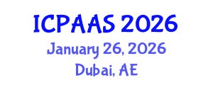 International Conference on Political and Administrative Sciences (ICPAAS) January 26, 2026 - Dubai, United Arab Emirates International Conference on Political and Administrative Sciences (ICPAAS) January 26, 2026 - Dubai, United Arab Emirates