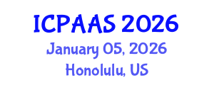 International Conference on Political and Administrative Sciences (ICPAAS) January 05, 2026 - Honolulu, United States