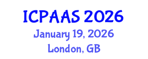 International Conference on Political and Administrative Sciences (ICPAAS) January 19, 2026 - London, United Kingdom International Conference on Political and Administrative Sciences (ICPAAS) January 19, 2026 - London, United Kingdom