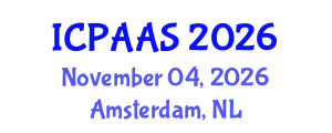 International Conference on Political and Administrative Sciences (ICPAAS) November 04, 2026 - Amsterdam, Netherlands International Conference on Political and Administrative Sciences (ICPAAS) November 04, 2026 - Amsterdam, Netherlands