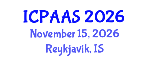 International Conference on Political and Administrative Sciences (ICPAAS) November 15, 2026 - Reykjavik, Iceland International Conference on Political and Administrative Sciences (ICPAAS) November 15, 2026 - Reykjavik, Iceland