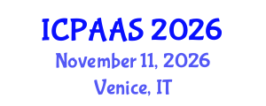 International Conference on Political and Administrative Sciences (ICPAAS) November 11, 2026 - Venice, Italy International Conference on Political and Administrative Sciences (ICPAAS) November 11, 2026 - Venice, Italy