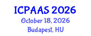 International Conference on Political and Administrative Sciences (ICPAAS) October 18, 2026 - Budapest, Hungary International Conference on Political and Administrative Sciences (ICPAAS) October 18, 2026 - Budapest, Hungary