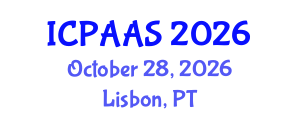 International Conference on Political and Administrative Sciences (ICPAAS) October 28, 2026 - Lisbon, Portugal International Conference on Political and Administrative Sciences (ICPAAS) October 28, 2026 - Lisbon, Portugal