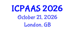 International Conference on Political and Administrative Sciences (ICPAAS) October 21, 2026 - London, United Kingdom International Conference on Political and Administrative Sciences (ICPAAS) October 21, 2026 - London, United Kingdom