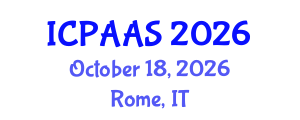 International Conference on Political and Administrative Sciences (ICPAAS) October 18, 2026 - Rome, Italy International Conference on Political and Administrative Sciences (ICPAAS) October 18, 2026 - Rome, Italy
