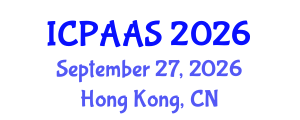 International Conference on Political and Administrative Sciences (ICPAAS) September 27, 2026 - Hong Kong, China International Conference on Political and Administrative Sciences (ICPAAS) September 27, 2026 - Hong Kong, China
