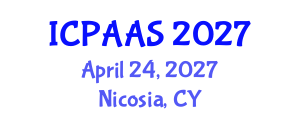 International Conference on Political and Administrative Sciences (ICPAAS) April 24, 2027 - Nicosia, Cyprus International Conference on Political and Administrative Sciences (ICPAAS) April 24, 2027 - Nicosia, Cyprus