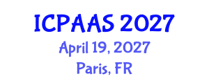 International Conference on Political and Administrative Sciences (ICPAAS) April 19, 2027 - Paris, France International Conference on Political and Administrative Sciences (ICPAAS) April 19, 2027 - Paris, France