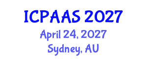 International Conference on Political and Administrative Sciences (ICPAAS) April 24, 2027 - Sydney, Australia International Conference on Political and Administrative Sciences (ICPAAS) April 24, 2027 - Sydney, Australia