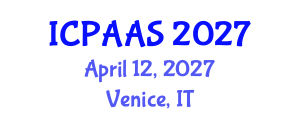 International Conference on Political and Administrative Sciences (ICPAAS) April 12, 2027 - Venice, Italy International Conference on Political and Administrative Sciences (ICPAAS) April 12, 2027 - Venice, Italy