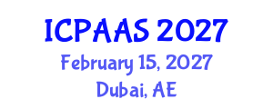 International Conference on Political and Administrative Sciences (ICPAAS) February 15, 2027 - Dubai, United Arab Emirates