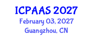 International Conference on Political and Administrative Sciences (ICPAAS) February 03, 2027 - Guangzhou, China International Conference on Political and Administrative Sciences (ICPAAS) February 03, 2027 - Guangzhou, China