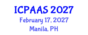 International Conference on Political and Administrative Sciences (ICPAAS) February 17, 2027 - Manila, Philippines International Conference on Political and Administrative Sciences (ICPAAS) February 17, 2027 - Manila, Philippines