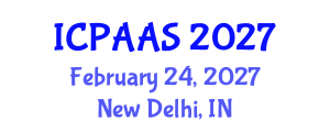 International Conference on Political and Administrative Sciences (ICPAAS) February 24, 2027 - New Delhi, India International Conference on Political and Administrative Sciences (ICPAAS) February 24, 2027 - New Delhi, India