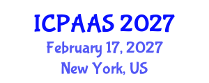 International Conference on Political and Administrative Sciences (ICPAAS) February 17, 2027 - New York, United States
