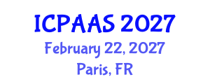 International Conference on Political and Administrative Sciences (ICPAAS) February 22, 2027 - Paris, France International Conference on Political and Administrative Sciences (ICPAAS) February 22, 2027 - Paris, France