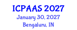 International Conference on Political and Administrative Sciences (ICPAAS) January 30, 2027 - Bengaluru, India International Conference on Political and Administrative Sciences (ICPAAS) January 30, 2027 - Bengaluru, India