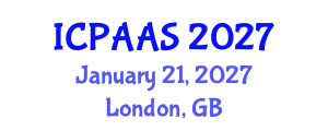 International Conference on Political and Administrative Sciences (ICPAAS) January 21, 2027 - London, United Kingdom International Conference on Political and Administrative Sciences (ICPAAS) January 21, 2027 - London, United Kingdom