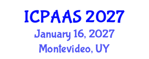 International Conference on Political and Administrative Sciences (ICPAAS) January 16, 2027 - Montevideo, Uruguay International Conference on Political and Administrative Sciences (ICPAAS) January 16, 2027 - Montevideo, Uruguay